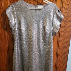 Charming Charlie Silver sequence dress size large